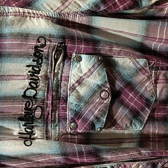Harley Davidson Snap button up shirt - Picture 2 of 4